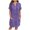 Purple, variant on Women's Casual V Neck Dress with Pockets and Buttons Comfortable Everyday Summer Dress,Grey,XL