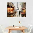 thumbnail image 2 of Nawypu  Eiffel Tower Romantic Couple Walking side-by-side Paris Café Canvas Wall Art Print Picture Painting, 2 of 4