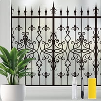 DKTIE 17.7" x 78.7" Railing Pattern Sunshade Window Film| Electrostatic Adsorption, Detachable | Perfect for Home Décor | Exquisite & Beautiful Design