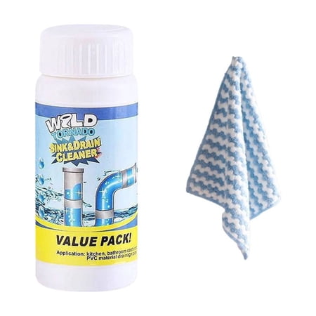 Cadorn 1 PCS Powerful Fast Foam Toilet & Pipe Cleaner - 3pc Drain Unblocking Agent + 1pc Towel Enzyme - Based Non - Corrosive Multi - Purpose Sewer & Sink Cleaner