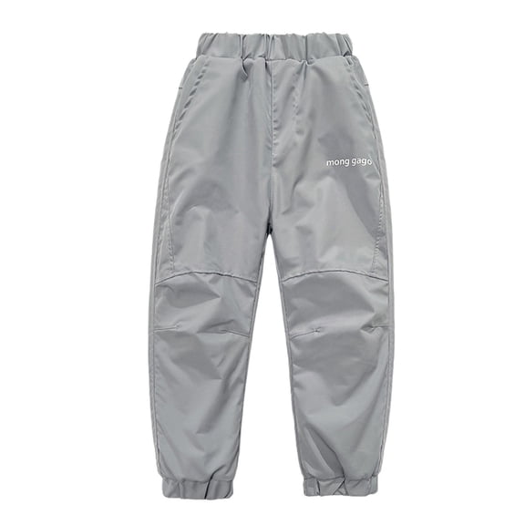 Boys Girls 3-Layer Snow Pants Waterproof Windproof Lined Ski Pants Kids Winter Hiking Pants for Kids,Color:Grey,Size:10-11 Years