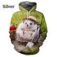thumbnail image 5 of Sudadera con capucha con estampado gráfico de animales de erizo para hombres, sudaderas con estampado 3D, lindas sudaderas con capucha para niños, suéteres de moda unisex, ropa, 5 of 5