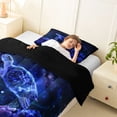 thumbnail image 3 of jejeloiu Neon Sea Turtle Print Twin Comforter Sets,Galaxy Coral Pattern Bedding Set For Boys,Blue Black,Black Reversible,2pcs,1 Comforter and 1 Pillowcase, 3 of 7