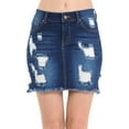thumbnail image 2 of Womens Juniors Distressed Vintage A-Line Denim Skirt, 2 of 4