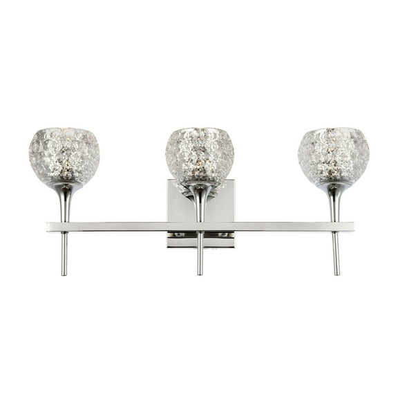 Woodbridge Lighting Bristol 3-Light Glass Bath Light in Chrome/Mercury Crystal
