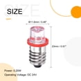 thumbnail image 2 of Uxcell 0.91"x0.46" 24V 0.25W E10 Hollow Head Mini LED Bulbs Lights Metal Red 10Pcs, 2 of 6