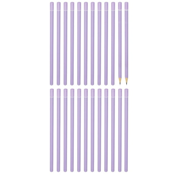 Uxcell Triangle Wooden Pencils Bulk, 24 Pack HB Graphite Pencils for Office Supplies, Engineering Marking Writing Art Drawing Supplies, Purple