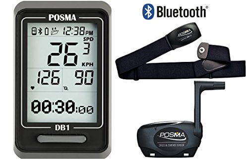 POSMA DB1 BLE4.0 Cycling Computer Bundle Heart Rate Monitor Speed/Cadence Sensor 