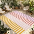 thumbnail image 2 of Outdoor Rug 3x5 ft Stripes Lines Outdoor Large Area Rug Non Slip Rubber Pink Red Yellow Striped Front Door Mat RV Rug Camping Carpet Patio Outdoor Rugs for Backyard Balcony Deck Porch Indoor, 2 of 9