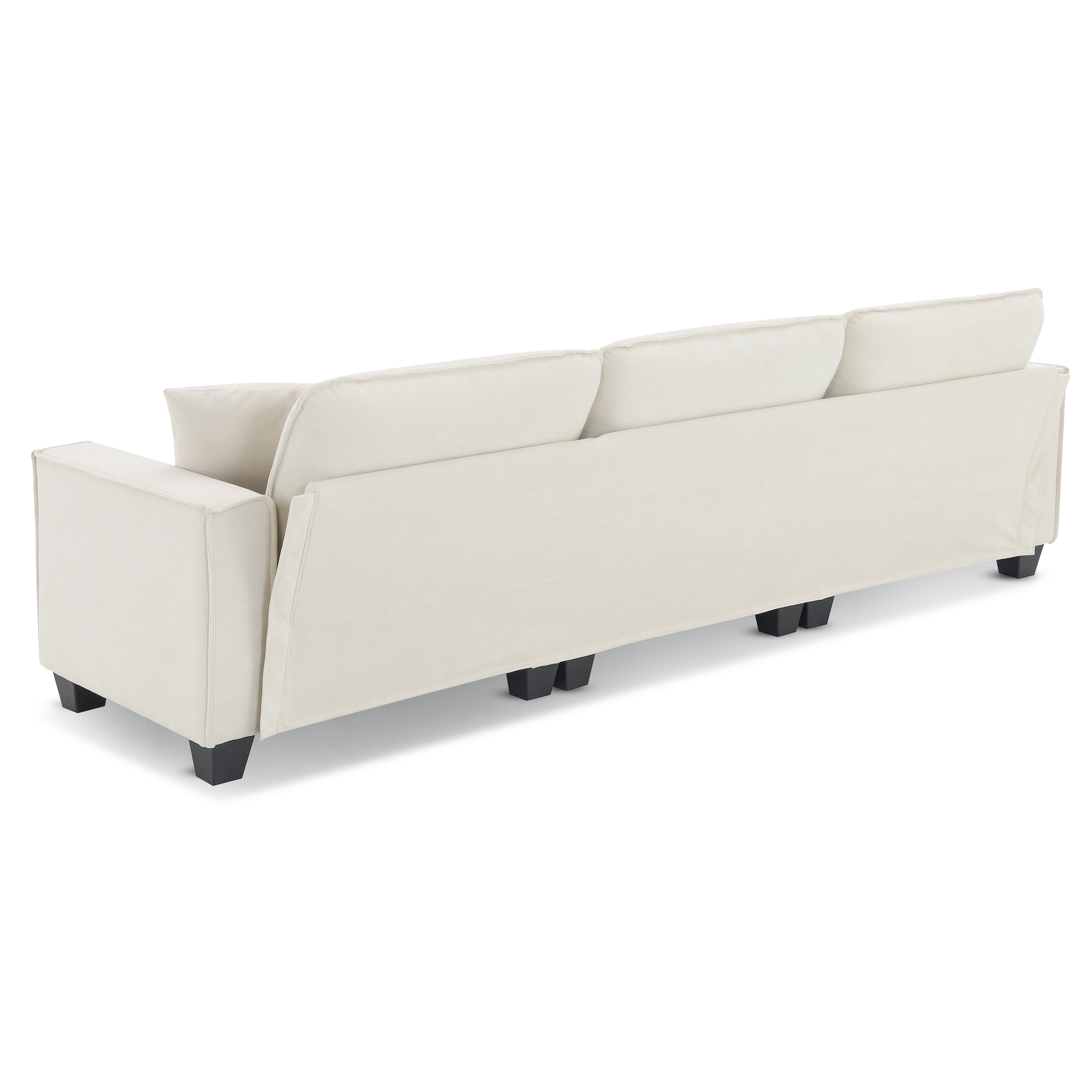 MAYEERTY 100x59" Modern Convertible Sectional Sofa - L-Shaped Reversible 4-Seat Suede Velvet Sleeper with Pillows/Ottoman for Living Room/Apartment, 3 Colors