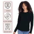 thumbnail image 4 of Next Level Women's Long Sleeve T-Shirt, Heavy Tee Shirt 100% Ring-Spun Cotton Durable Crewneck Tee (Red+White 2 Pack, 2XL), 4 of 7