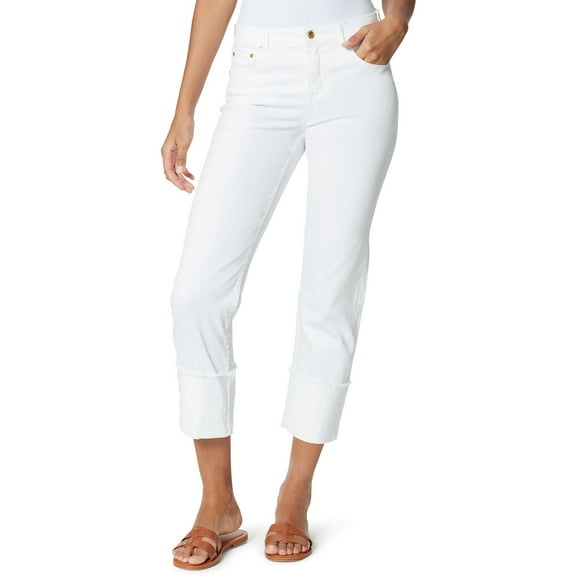 Anne Klein Womens Denim Stretch Low-Rise Cropped Jeans