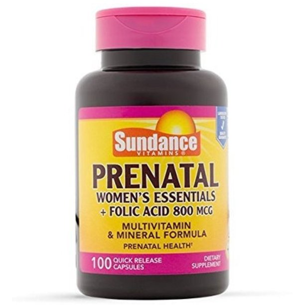 Sundance Prenatal Women's Essentials + Folic Acid Capsules, 800 mcg