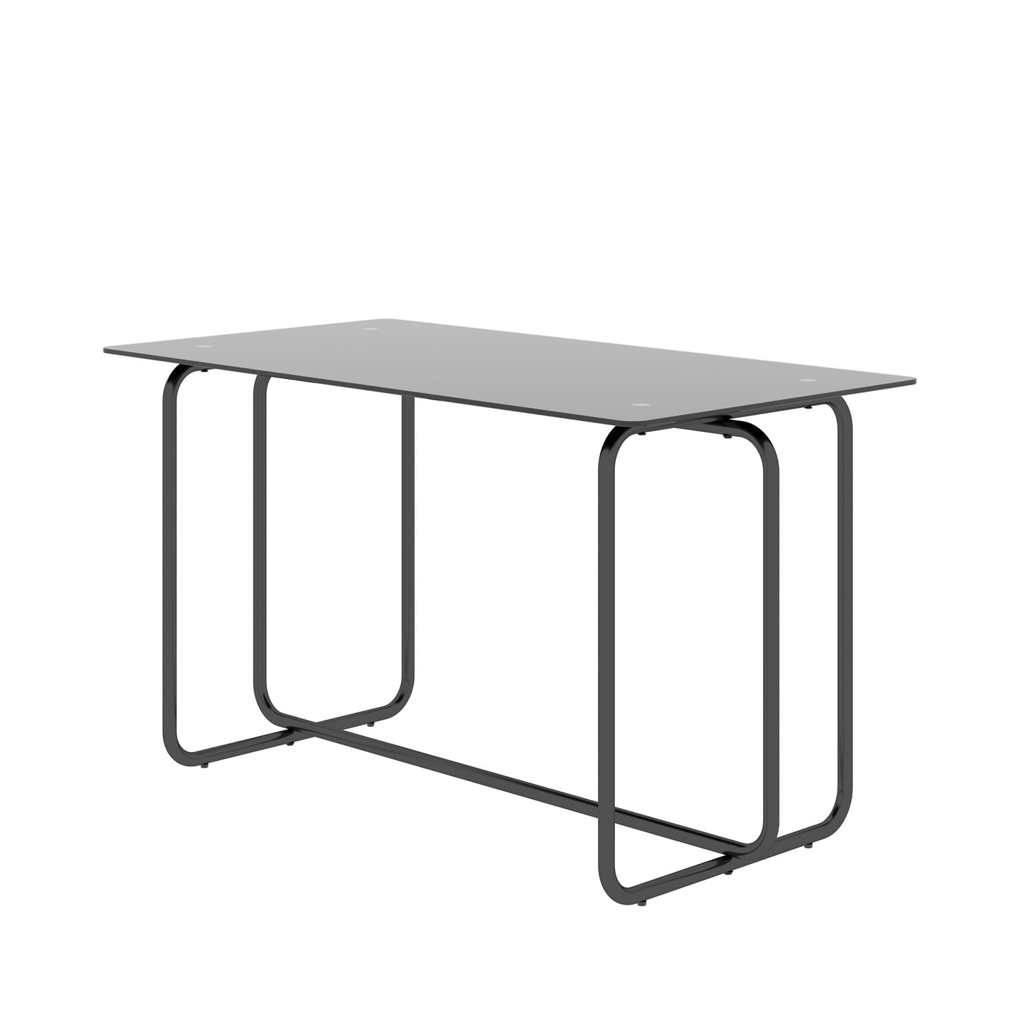 Yardi Yard Rectangle Tempered Glass Dining Table with Metal Frame for Kitchen Breakfast Furniture, Black Yardi Yard Rectangle Tempered Glass Dining Table with Metal Frame for Kitchen Breakfast Furniture, Black