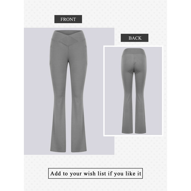 STARVNC Women V Cross Waist Tummy Control With Pockets Flare Yoga Pants