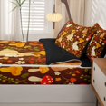 thumbnail image 5 of Homewish Kawaii Rabbit Animals Zipper Twin Comforter Sets with Fitted Sheet and 2 Pillowcases,Rustic Plant Mushrooms Zipper Bedding Set,Brown,Black Reversible,4pcs, 5 of 8
