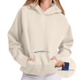 thumbnail image 5 of Women's Oversized Casual Hoodie, Long Sleeve Sweatshirt with Pockets, Light Yellow, 5 of 5