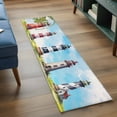 thumbnail image 4 of Oil Painting Texture Washable Runner Rugs 2'x6', Watercolor Ocean Lighthouse Low Pile Throw Entryway Rug Non-Slip Sturdy Edge Binding Carpet for Indoor Bedside Entrance Bedside, 4 of 9