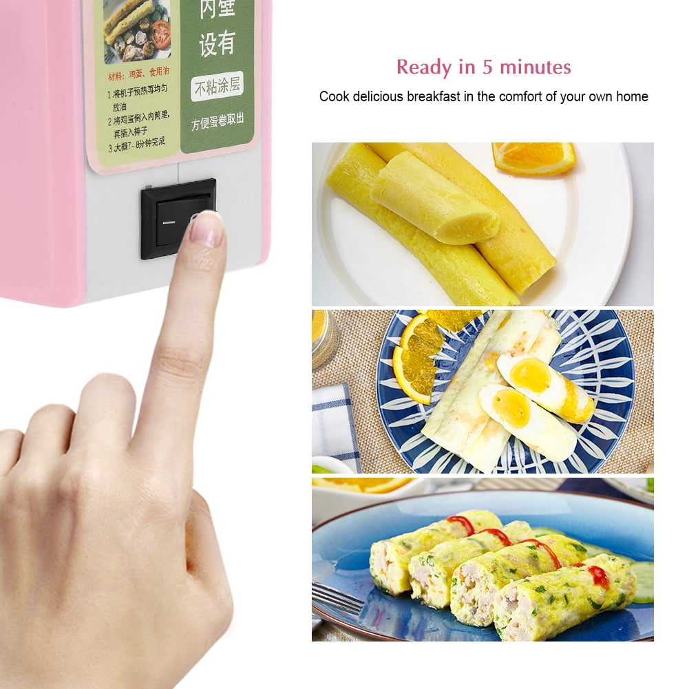 Multi-Functional Dual Roll Maker & Boiler, Perfect for Delicious Eggs, Pink Portable Egg Cooker