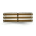 thumbnail image 3 of Titanium Brown 8mm Wedding Band Ring Man  For Dad Mens  For Him, 3 of 10
