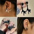 thumbnail image 2 of GKNET Retro Black Cat Funny Ear Stud Earrings Simple Earrings Fashion Delicate Jewelry Women-1.Cat Earrings, 2 of 8