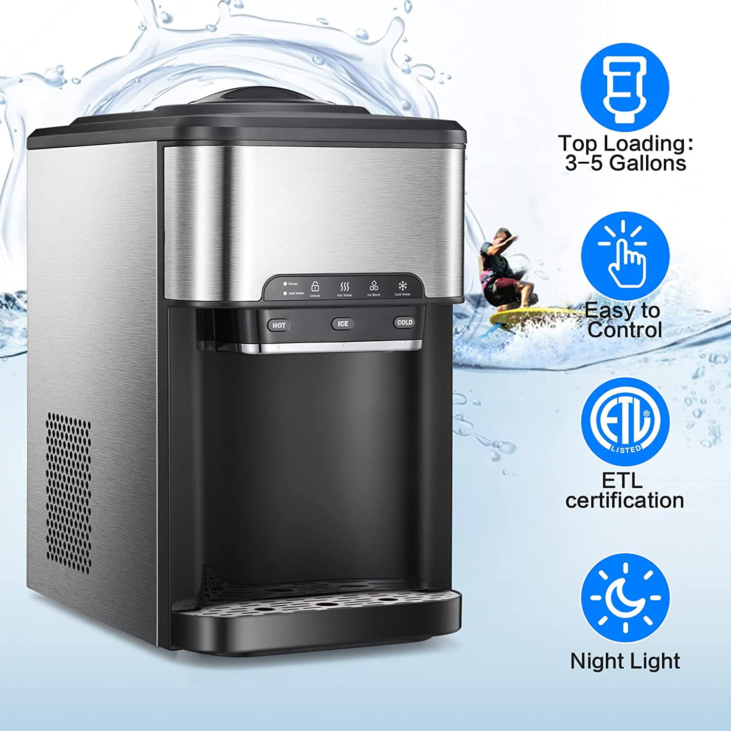 3in1 Water Dispenser with Ice Maker, Countertop Uganda Ubuy