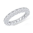 thumbnail image 1 of Asscher Cut White Cubic Zirconia Eternity Band For Women In 14K White Gold Plated 925 Sterling Silver (Color: White, Clarity: VVS1-VVS2) -6, 1 of 8