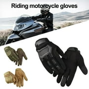 harmtty 1Pair Anti-slip Riding Gloves Durable Micro Fiber Military Full Fingers Gloves for Motorcycles,Army Green