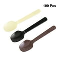 thumbnail image 4 of Landege 100-Pack Disposable Mini Plastic Spoons for Cake, Ice Cream, Desserts - Three Color Variety, Convenient Party and Event Utensils, 4 of 10