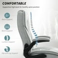 thumbnail image 4 of HOMCOM Office Chair, Computer Desk Chair with Flip-up Armrest, Gray, 4 of 8