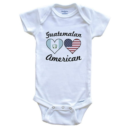 

Guatemalan American Flag Hearts Baby Bodysuit 0-3 Months White