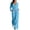 Sky Blue, variant on TEAJOPSUU Women's Fall Winter Cargo Jumpsuits Casual Long Sleeve V Neck Button Down Wide Leg Jumpsuits with Pockets Chest Flap Pockets White