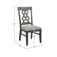 thumbnail image 6 of Lexicon Wood Dining Room Side Chair in Distressed Dark Pewter (Set of 2), 6 of 6