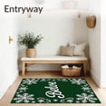 thumbnail image 3 of ODIKA 8'x10' Machine Washable Non-Slip Area Rug, Whimsical Snowflake Believe Lettering with Frosted Motifs High Traffic Rug with Pad, Green, 625489, 3 of 8