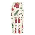 thumbnail image 3 of Women's Fashion Christmas Snowflakes Print Casual Pants with Drawstring Elastic Waist and Pockets, Comfortable Full Length Trousers for Winter Casual Wear,Beige,5XL, 3 of 5