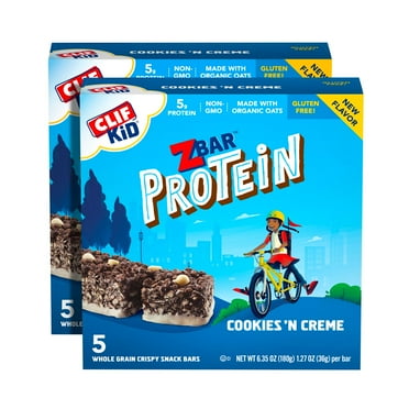 Clif Kid Zbar - Protein Granola Bars - Cookies And Creme Flavor (1.27 Ounce Gluten Free Bars, Lunch Box Snacks, 10 Count)