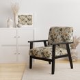 thumbnail image 2 of Designart "Elegance In Golden Blue & White II" Gold Marble Upholstered Accent Chair - Glam Arm Chair For Living Room, 2 of 7