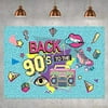 90s Theme Backdrop Hip Hop Graffiti Back to 90's Party Banner Background 72.8x43.3 Inch Fabric Wall Table Decorations Photo Booth Props