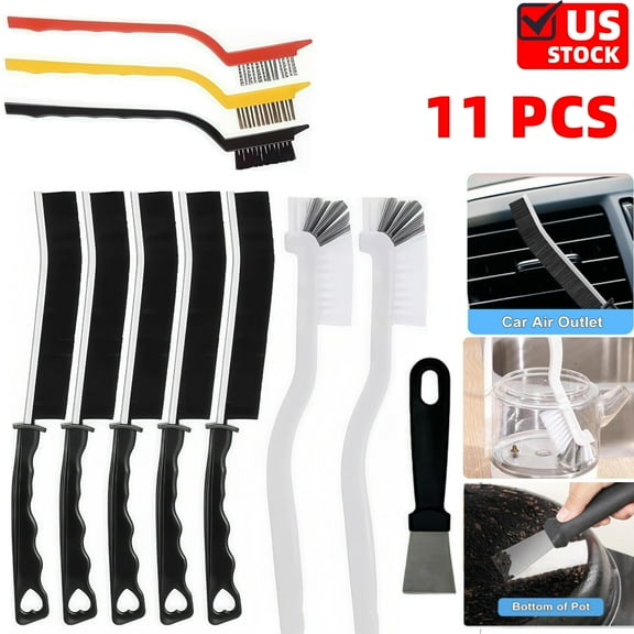 Skinny Gap Brush Kit for Household Use, Hard Bristle Crevice Cleaning Brush, Small Cleaning Brushes, Grout Cleaner Brush, Toilet Brush, Scrub Brush for Shower Tile