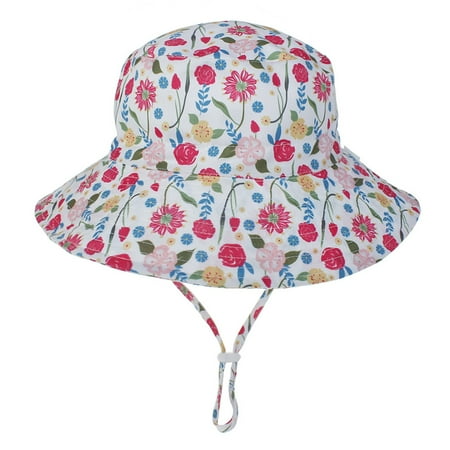 

New Kids Baby Boys Girls Sun Hats Toddler Summer Sun Protection Wide Brim Bucket Hat #D 3-8Y