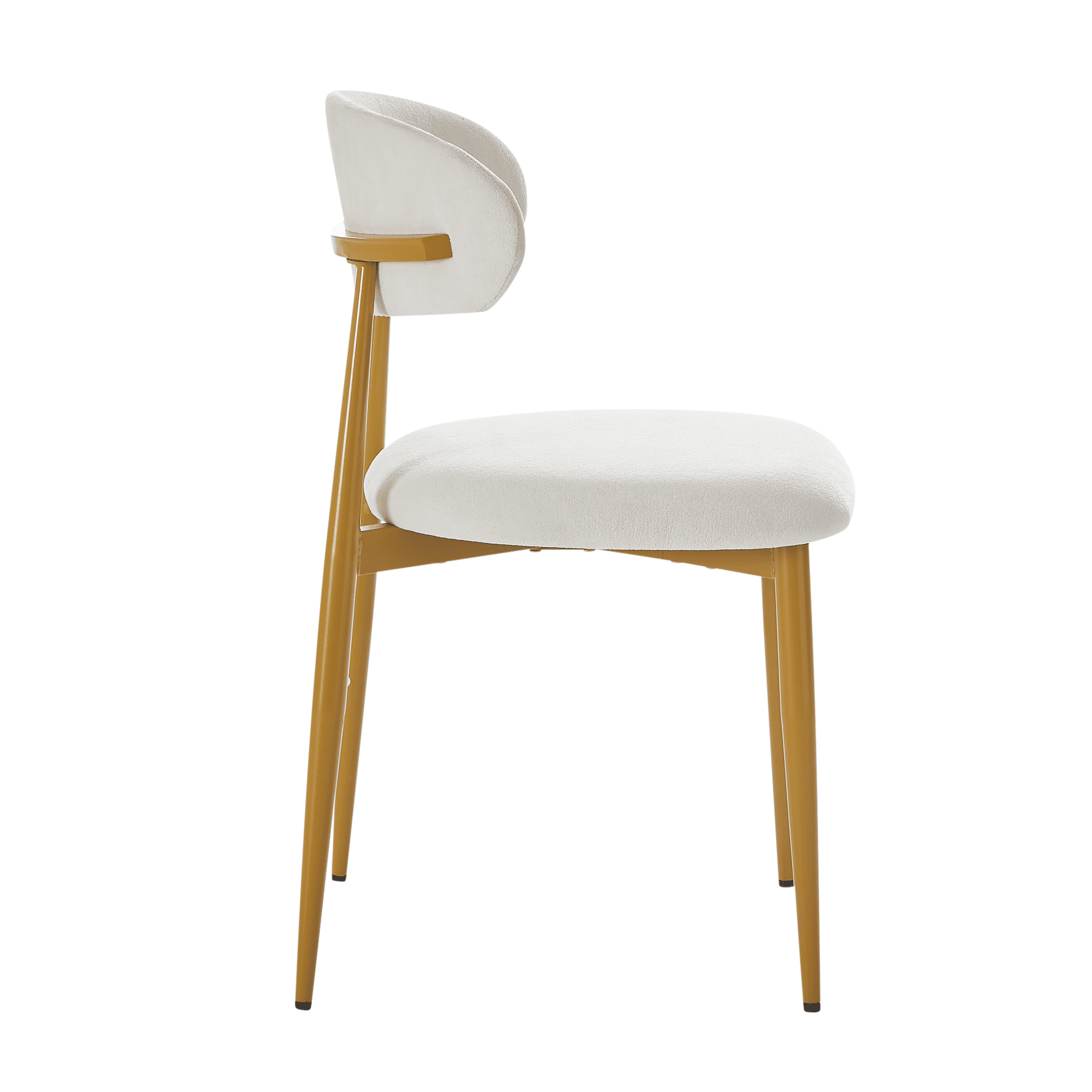Leumius Dining Chairs Set of 2,Modern Kitchen Chairs with Soft Padding,Living Room Chairs with Curved Backrests and Metal Legs for Dining Rooms and Kitchens,Golden