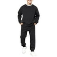 thumbnail image 4 of KAUOD 2 Piece Sweatsuits for Teen Girls Plain Fleece Hoodies Sweatpants Joggers Set Warm Casual Pullover Tracksuits Outfits, 4 of 6