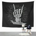 thumbnail image 2 of ZEALGNED Black Band Rock Roll Hand Music Hard Grunge Hipster Symbol Rocker Arm Wall Art Hanging Tapestry Home Decor for Living Room Bedroom Dorm 51x60 inch, 2 of 2