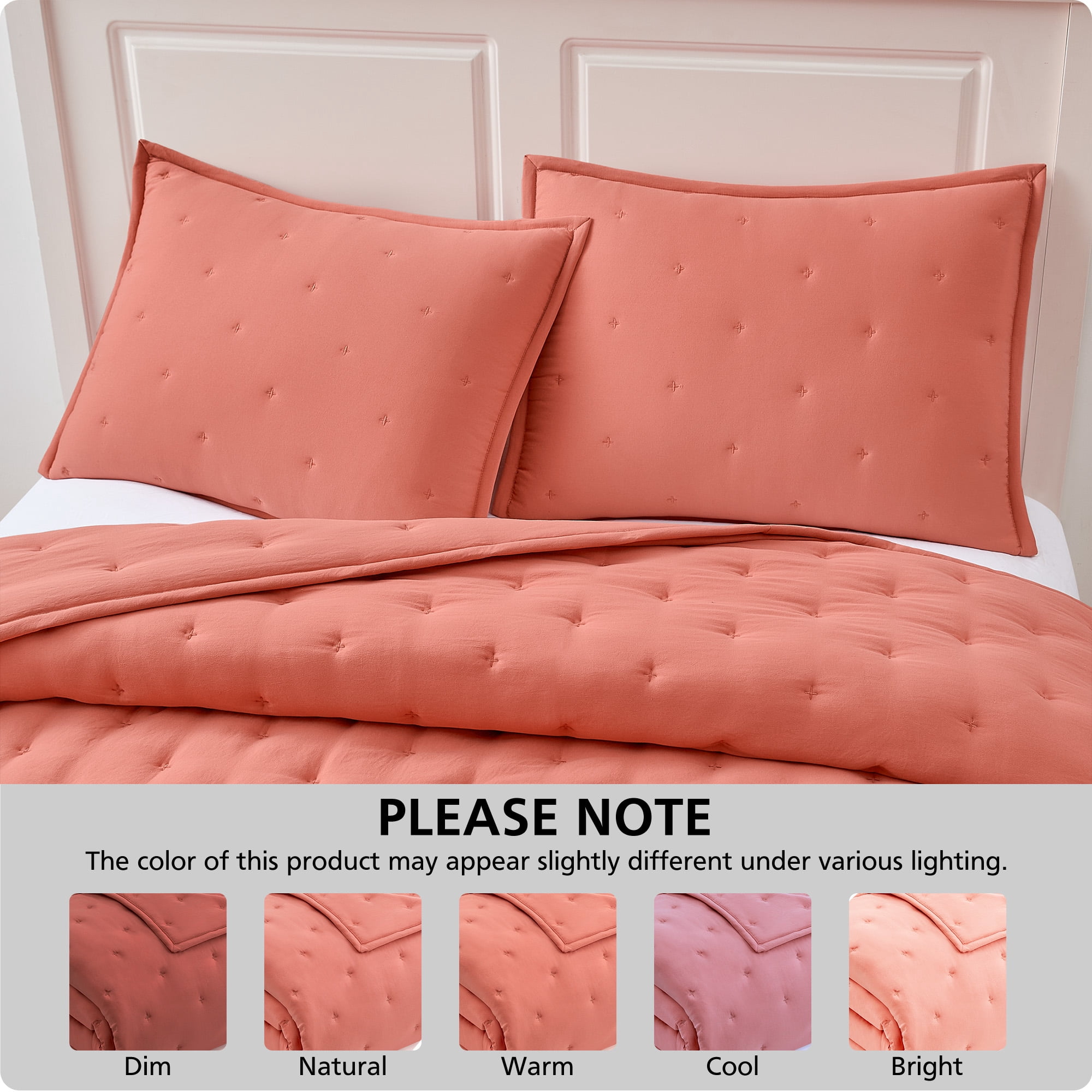Mainstays King Comforter Set, All-Season, 3-Piece, Rust