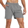 thumbnail image 1 of Pantalones cortos cargo holgados de verano para hombre: cintura elástica, bolsillos, poliéster/spandex, ropa informal/para actividades al aire libre, tallas S-XL, largo 40-43 cm., 1 of 5