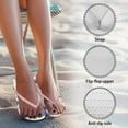 thumbnail image 4 of Psesaysky Stylish Printed Beach Sandals with Seashell for Women Girls Soft Footbed Anti-Slip Wear-Resistant Flip Flops Size 5-9, 4 of 7