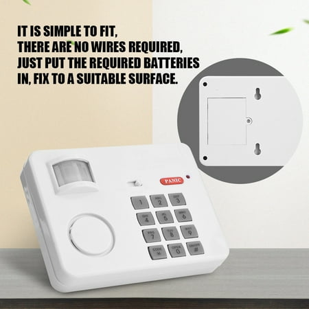 Tebru Wireless Pir Motion Sensor Alarm Password Home Security