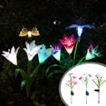 thumbnail image 3 of PENGXIANG 3 Pack Solar Garden Lights with 12 Lily Flowers Solar Garden Stake Flower Lights Multi Color Changing LED Solar Landscape Lights Lily Flower Lights for Patio Lawn Garden Yard De, 3 of 10