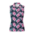 thumbnail image 4 of Yuyamidu Pink Hibiscus Golf Polo Shirts for Women Size S Tropical Lightweight Sleeveless Tennis Sports Tops Quick Dry Active Tennis Yoga Shirts Button Down Golf Active Top, 4 of 7