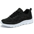 thumbnail image 1 of Dsscvnef Espadrilles Tissées Volantes Femmes Mode Coréenne Tête Ronde Lacets Chaussures de Course Décontractées Semelle Épaisse Confortables Légères Respirantes, 1 of 9